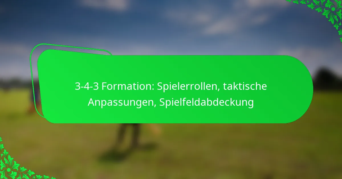 3-4-3 Formation: Spielerrollen, taktische Anpassungen, Spielfeldabdeckung