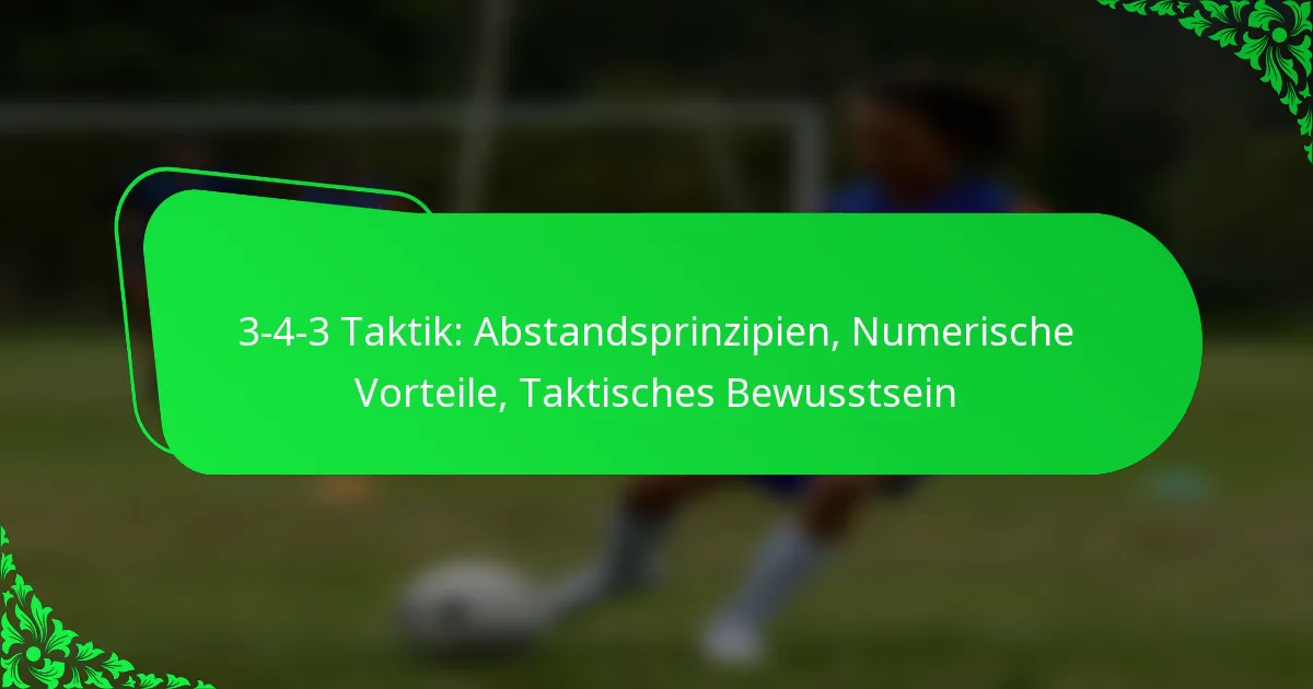 3-4-3 Taktik: Abstandsprinzipien, Numerische Vorteile, Taktisches Bewusstsein